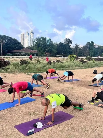 Mountain climbers in action at our Mahalaxmi batch. This full-body exercise is great for building core strength and cardiovascular endurance.