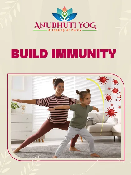 Yoga is a great way to build a strong immune system for the whole family. This image shows a mother and child practicing together, making wellness a fun, shared activity.