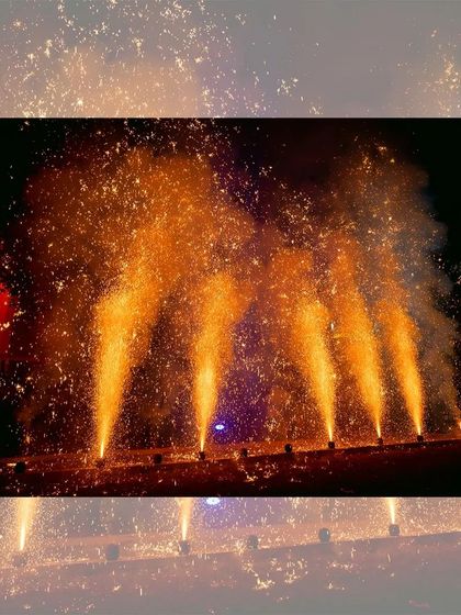 Capturing the spectacle of cold pyro fireworks, a popular element in modern celebrations.