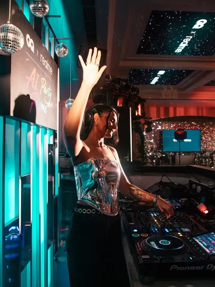 I also bring the vibe to exclusive corporate events. Here I am performing at the GQ x Realme launch party in Mumbai, creating a stylish and energetic atmosphere for a high-profile brand collaboration.