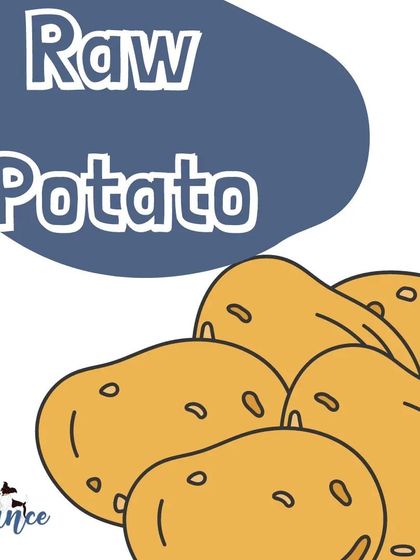 Raw potatoes, especially if they are green, contain solanine, which is toxic to dogs. Cooked potatoes are fine, but raw ones are a no-go.