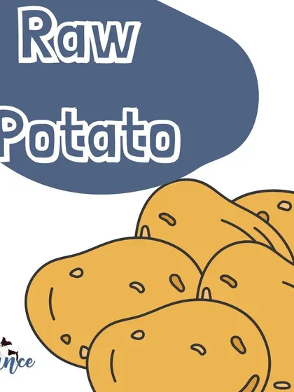 Raw potatoes, especially if they are green, contain solanine, which is toxic to dogs. Cooked potatoes are fine, but raw ones are a no-go.