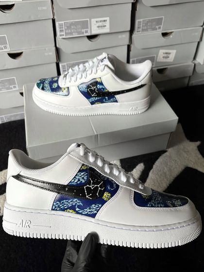 Another angle of the galaxy custom sneaker.