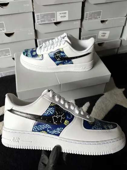 Another angle of the galaxy custom sneaker.