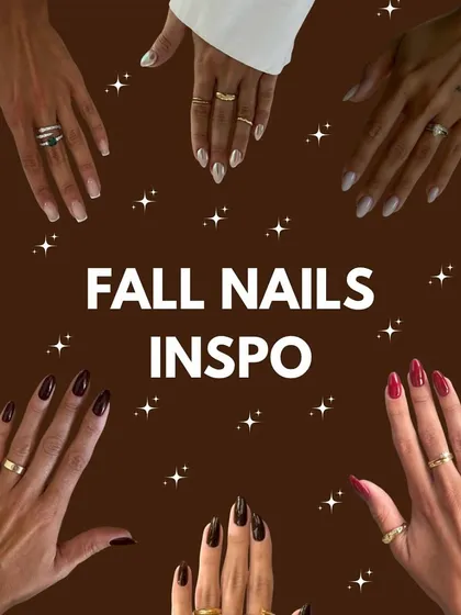 Fall nails inspo. I'm loving all these warm and deep shades of red and brown.