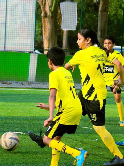 Our female players are fully integrated into team drills, here seen competing for the ball in a game situation.