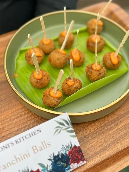 Crispy Arancini Balls, one of my party-favorite starters, perfect for a flavor-packed Diwali celebration.