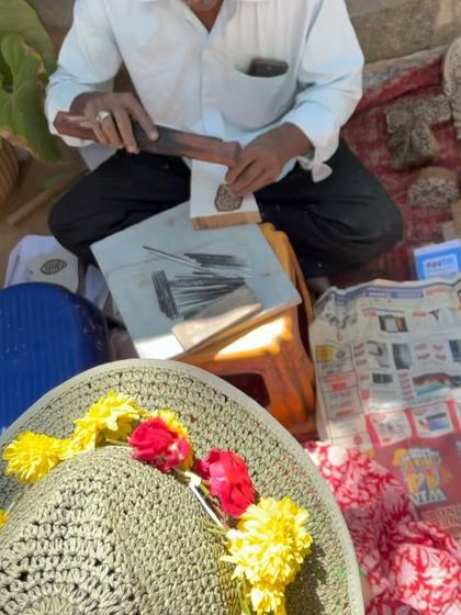 A guest at our workshop, enjoying the creative process in our garden setting. Our events are designed to be relaxing, inspiring, and fun.