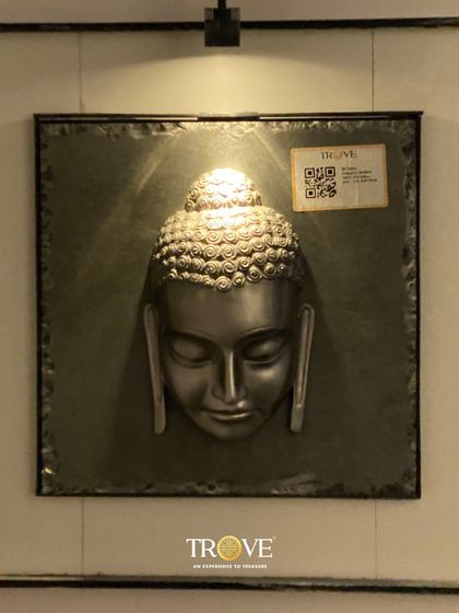 A closer look at a custom Buddha tile design. The detailed relief and metallic finish create a sense of peace and tranquility. I can craft these specialized tiles to become the centerpiece of a meditation corner or a serene entryway.