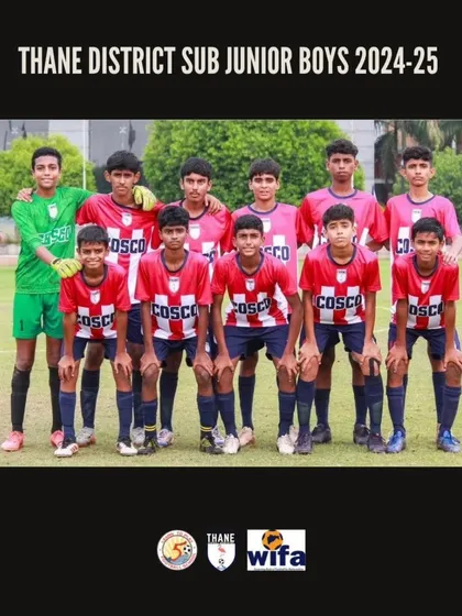 The Thane District Sub Junior Boys team for 2024-25, featuring five players from our academy.