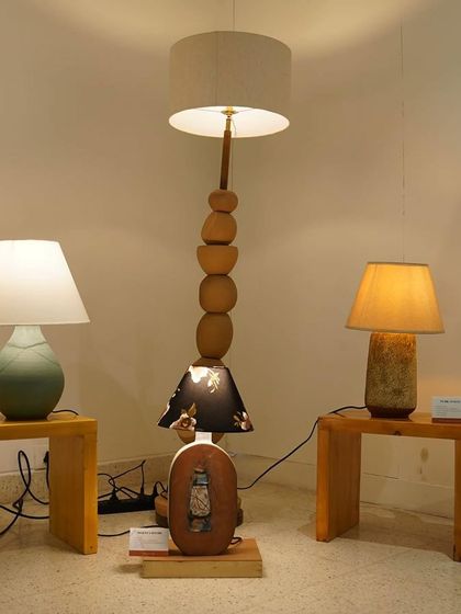 A collection of my custom ceramic lamps. I love creating functional art, and these pieces are designed to be both sculptural objects and sources of light for your home.