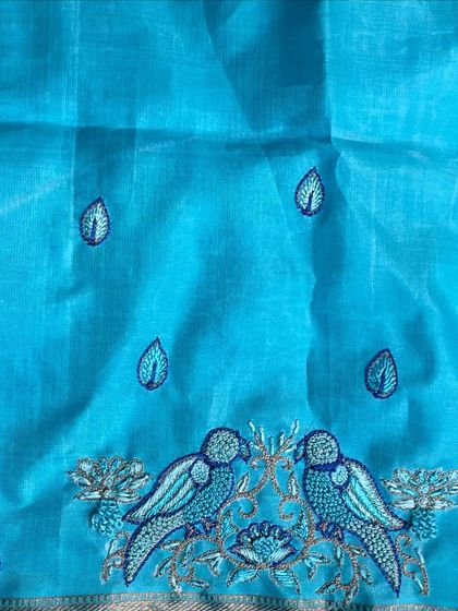 A sampler featuring embroidered birds. My workshops are designed to help you learn new skills and find a creative outlet.