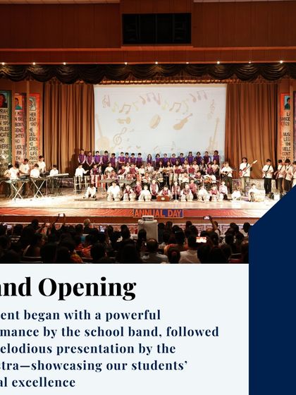 The Annual Day began with a powerful performance by the school band, followed by a melodious presentation by the orchestra. This grand opening set the stage for an evening of musical excellence and showcased the incredible talent of our students.