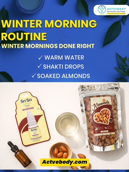 My Go-To Winter Morning Routine for Immunity. Here are the three things I recommend for a powerful start to a winter day. Warm water to awaken digestion, Shakti Drops for an immunity shield, and soaked almonds for sustained energy and brain health. Small rituals lead to big results.