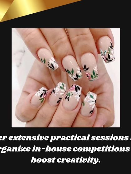 We encourage creativity through practical sessions. This beautiful hand-painted floral design is a great example of our student's artistic talent.