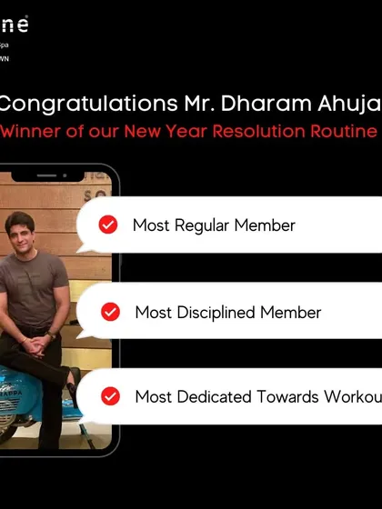 Recognizing Mr. Dharam Ahuja as the winner of our New Year Resolution Routine. He was awarded for being the most regular, disciplined, and dedicated member.