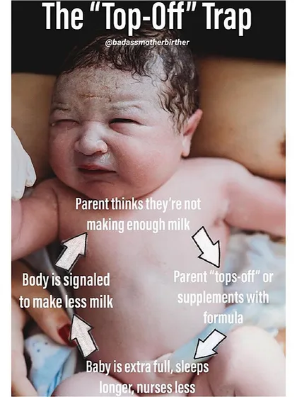 The 'top-off trap' is a common cycle that can unintentionally decrease your milk supply. I help you understand your baby's cluster feeding cues and trust your body, providing evidence-based breastfeeding support to avoid common pitfalls like supplementing with formula when it's not needed.