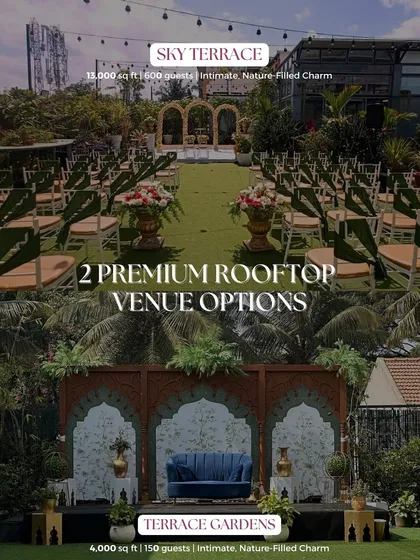 A side-by-side comparison of our two premium rooftop venue options, the Sky Terrace and the Terrace Garden.