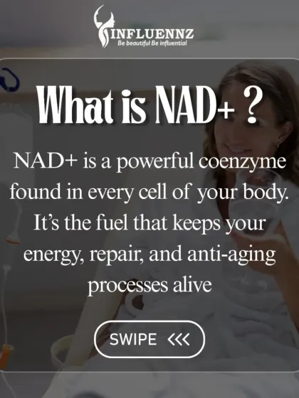 This graphic explains the science behind NAD+, a powerful coenzyme found in every cell. It is the essential fuel for your body's energy, repair, and anti-aging functions.