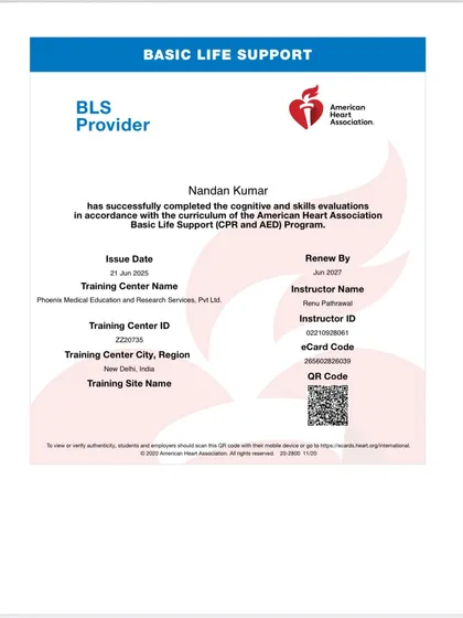 Your safety is my top priority. I am certified in Basic Life Support (CPR and AED) by the American Heart Association, ensuring you train in a secure and prepared environment.