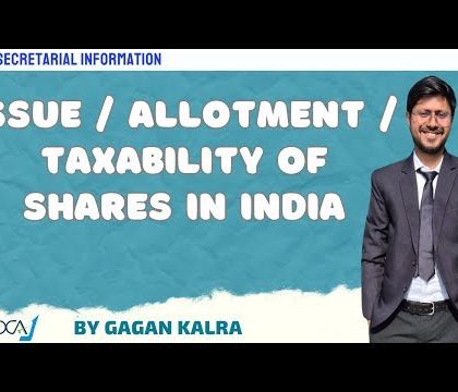 A tutorial on the issue, allotment, and taxability of shares in India, covering the different types of shares.