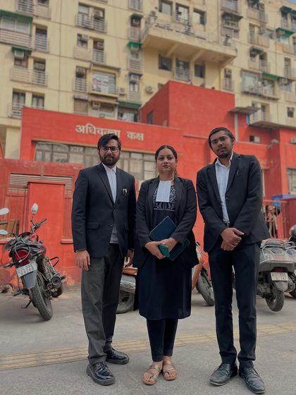 Outside the 'Adhivakta Kaksh' or Lawyers' Chambers. This picture captures the intensity and focus required for a career in litigation.