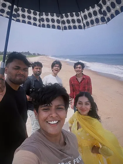 A group selfie with the 'Phir Kabhi' crew on the beach. It was a beautiful location and a wonderful team to work with.