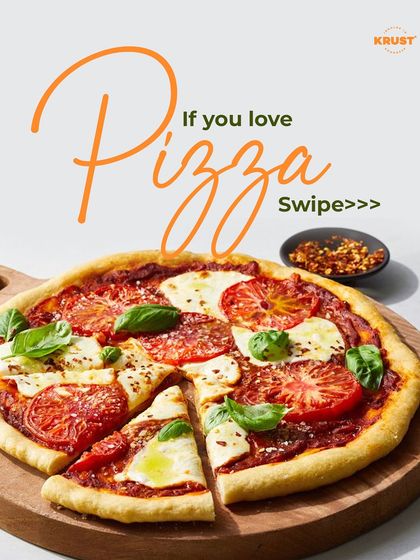 A swipeable post graphic we use on social media to get people excited about our pizza making workshops. The vibrant image of the finished pizza is always a crowd-pleaser.