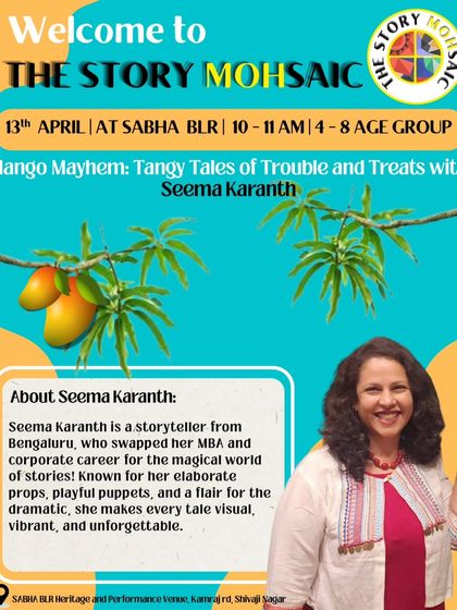 Storyteller Seema Karanth is known for her elaborate props and playful puppets, making every tale a visual, vibrant, and unforgettable experience.