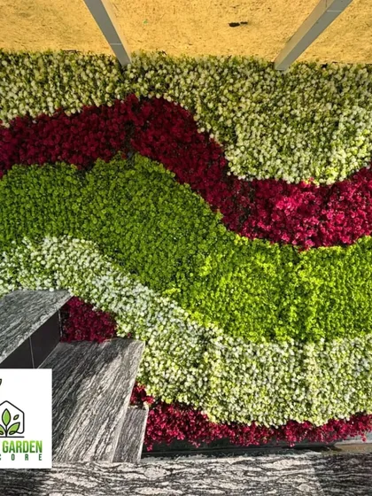 Your walls don't have to be boring. This is a custom artificial green wall I designed for a bar counter in Kailash Colony, using UV-coated materials to create a unique, wavy pattern that grabs attention.
