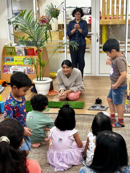 Glimpses from a Play Date event, where families experience our after-school program. Parents and children engage in pottery, culinary fun, and free play, showcasing the joyful, community-focused nature of our offerings.