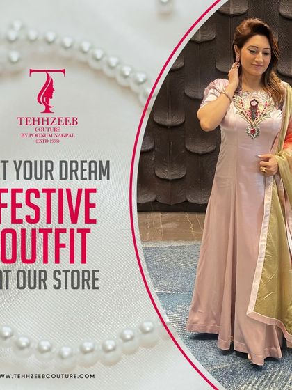 Get your dream festive outfit at our store. This beautiful pastel gown with a contrasting dupatta is a perfect example of the elegant pieces you can find in our collection.