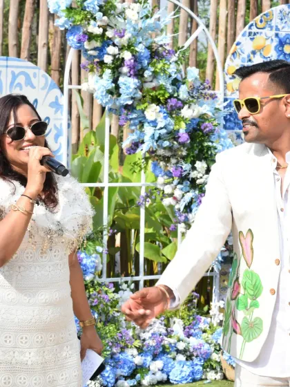 Sharing a laugh with a guest at a 40th birthday bash. It's all about creating a friendly and fun vibe.