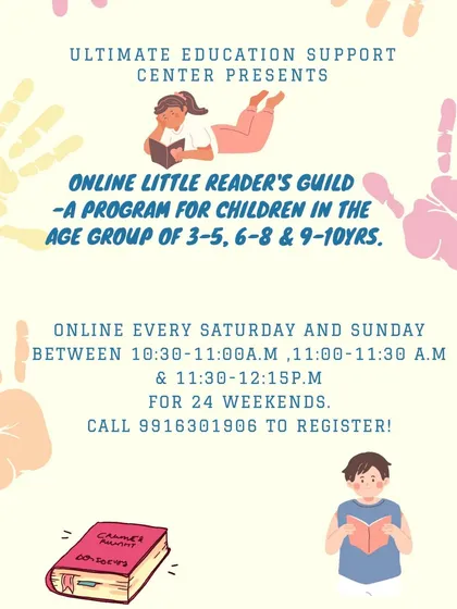 My Online Little Reader's Guild is a comprehensive early literacy program that nurtures a lifelong love for books. I group children by their reading stage for focused, interactive sessions that build foundational skills.