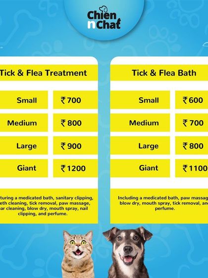 We offer specialized Tick and Flea Treatment and Bath packages to keep your pet healthy and pest-free.
