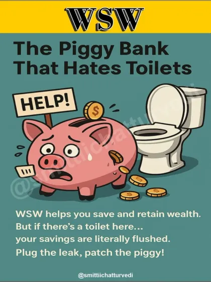 The West-South-West (WSW) zone is your home's piggy bank, governing savings and retention. A toilet in this zone literally flushes your savings away. I can provide simple remedies to plug this energy leak.