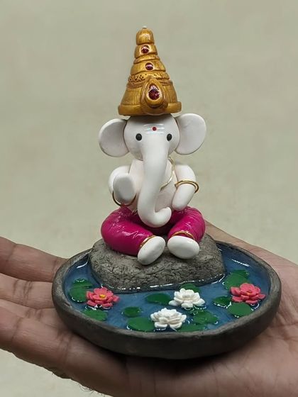 The perfect size to hold in your palm. This Ganesha miniature feels personal and special, a tangible piece of devotion made just for you.