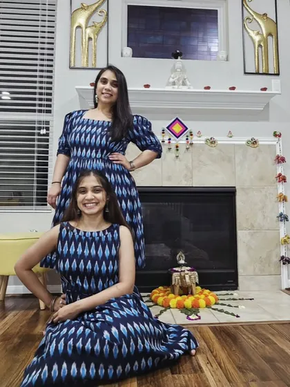 Seeing these two beautiful clients glowing in their matching Ikat dresses makes me so happy. Thank you for choosing Yuva Studios.