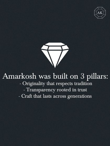 Our brand was built on three core pillars: originality that respects tradition, craft that lasts across generations, and transparency rooted in trust. This is our promise to you. We are not here to sell you jewellery; we are here to build something meaningful with you.