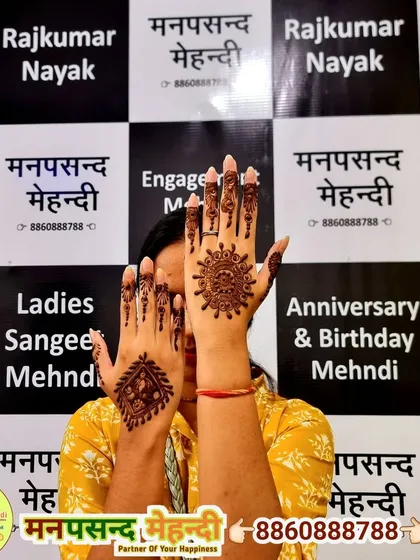 This client chose two different styles for each hand, a mandala and a geometric pattern, and they both look fantastic.