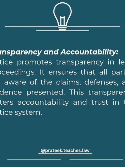 Notice promotes transparency and accountability in legal proceedings by ensuring all parties are aware of the claims, defenses, and evidence presented.