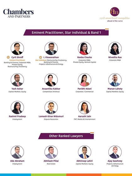Our partners are consistently recognized as leaders. This graphic from Chambers Asia-Pacific 2025 shows our 'Eminent Practitioners' and 'Band 1' lawyers in Banking & Finance and Capital Markets.