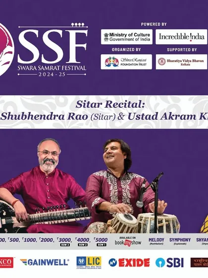 Another poster for the Swar Samrat festival, highlighting my performance with Ustad Akram Khan on Tabla.