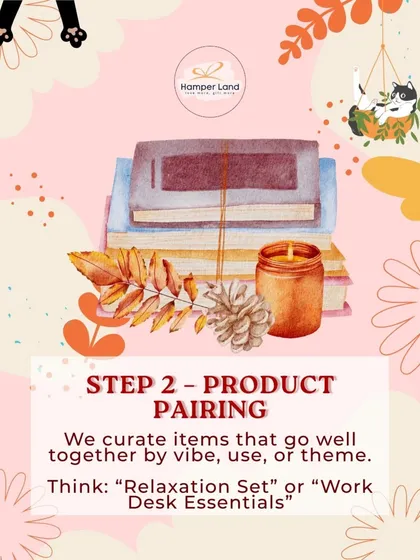 Step 2 in my process is product pairing. I curate items that go well together by vibe, use, or theme, like a "Relaxation Set" or "Work Desk Essentials," to create a cohesive and useful gift.