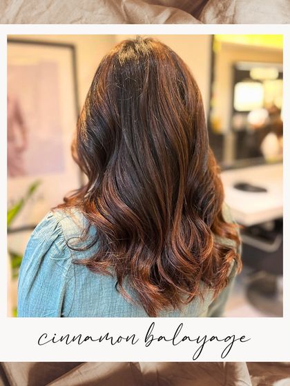 Spice up your look with a stunning Cinnamon Balayage. This colour is the perfect blend of warm brown and red tones for a sophisticated, autumnal feel.