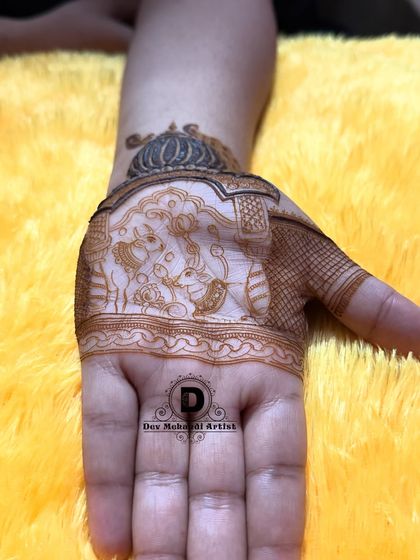 The initial outline of the Karwa Chauth figure work. This shows the precision and planning that goes into each custom design.