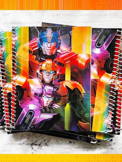 The notebooks for the Transformers party feature dynamic images of the Autobots. They are great for older kids who need to take notes.