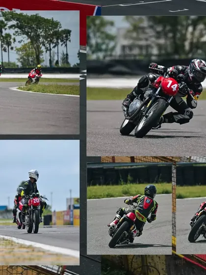More action shots from our track school, showcasing riders practicing their cornering and body positioning techniques under the watchful eye of our coaches.