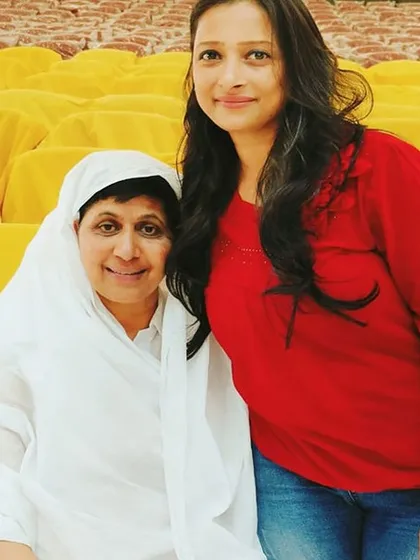 With a spiritual leader at the Diksha Mahotsav at Veeraytan, Kutch. Hosting cultural and spiritual events requires a unique sensitivity and respect, which I am honored to provide.
