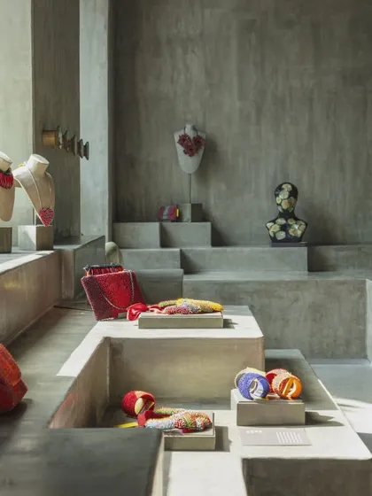 We turn retail stores into memorable experiences. For the Forest of Chintz, we designed a monolithic display reminiscent of a traditional Indian stepwell, creating a dramatic, cave-like environment where the vibrant, handcrafted products become the heroes of the space.